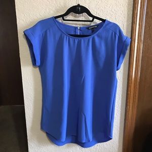 Express Cap Sleeve Blouse Light Blue Size Small